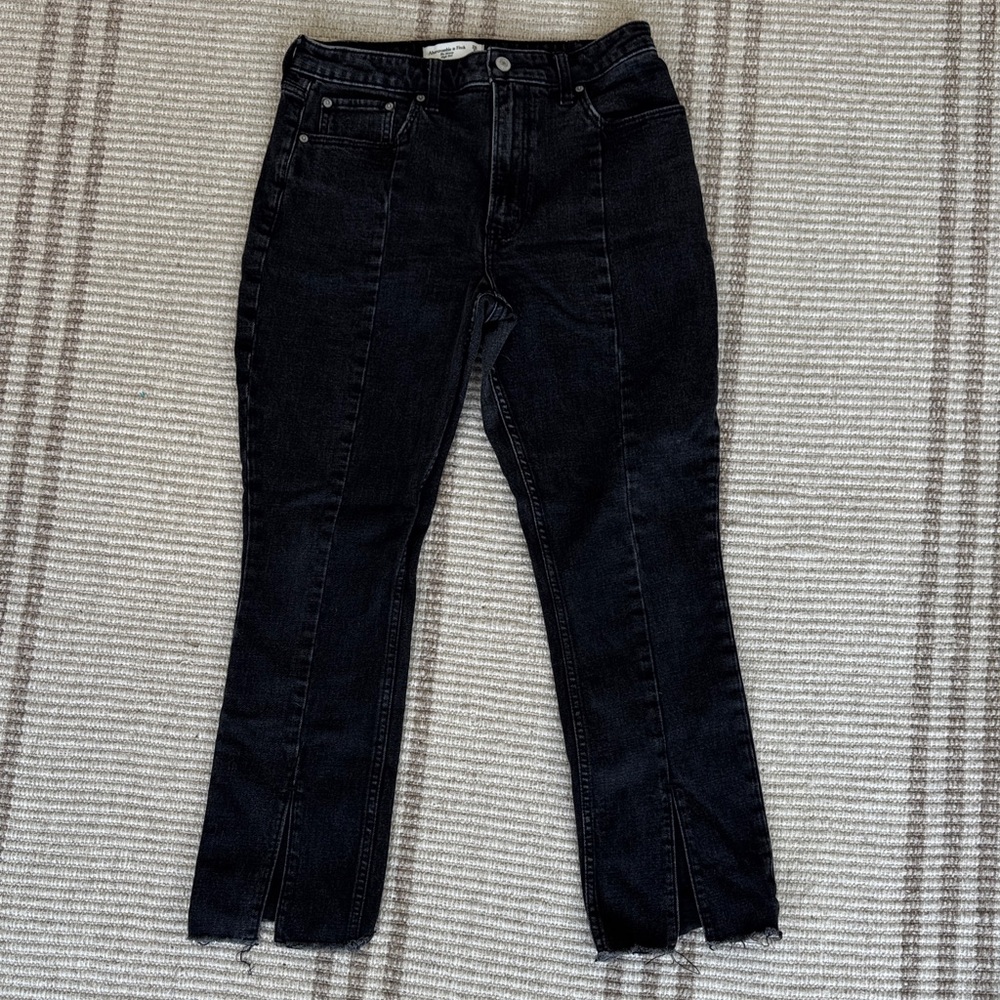 Abercrombie & Fitch Dark Wash the Skinny High Rise Ankle Jeans Extra Short
